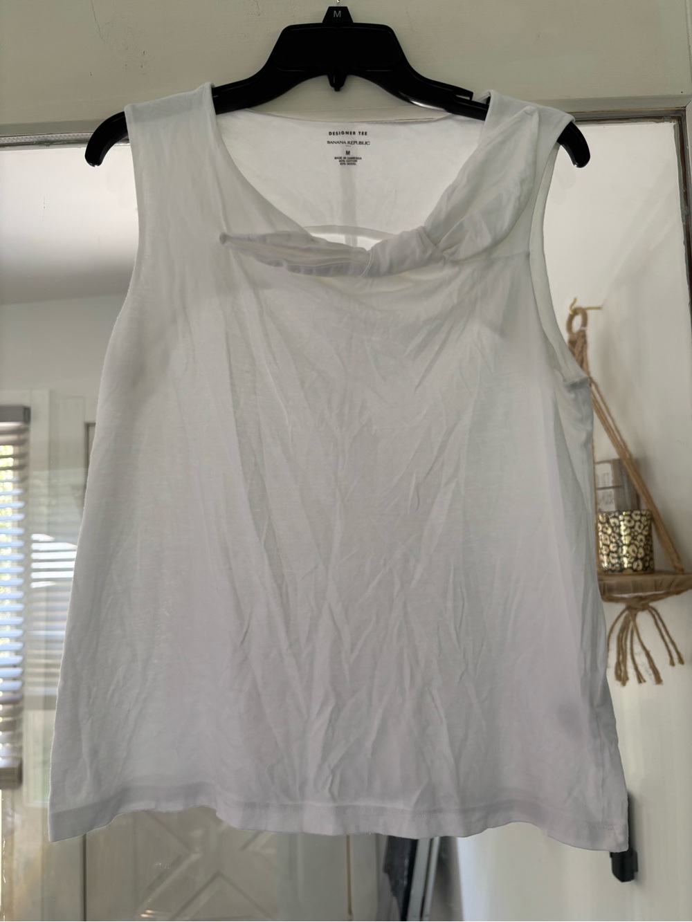 Banana Republic White Twist Neck Tank